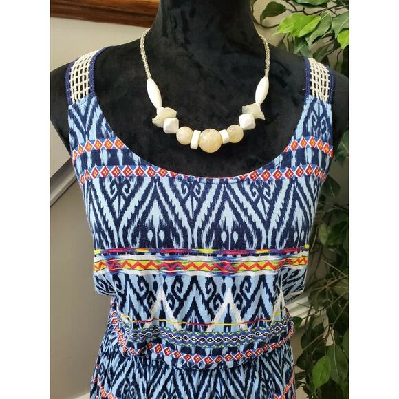 No Boundaries Women's Blue Rayon Scoop Neck Sleeveless Long Maxi Dress Size XL - Picture 2 of 12